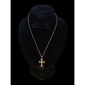 Cross-Eden by Adina Eden Gold Pavé Cross Necklace CZ NWOT 16"